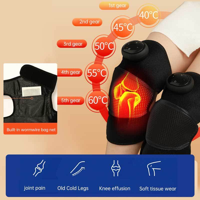 Vibration Heated Knee Massager Shoulder Brace 3-In-1 Heated Knee Elbow Shoulder 3 Adjustable Vibrations Heating Modes For Gift