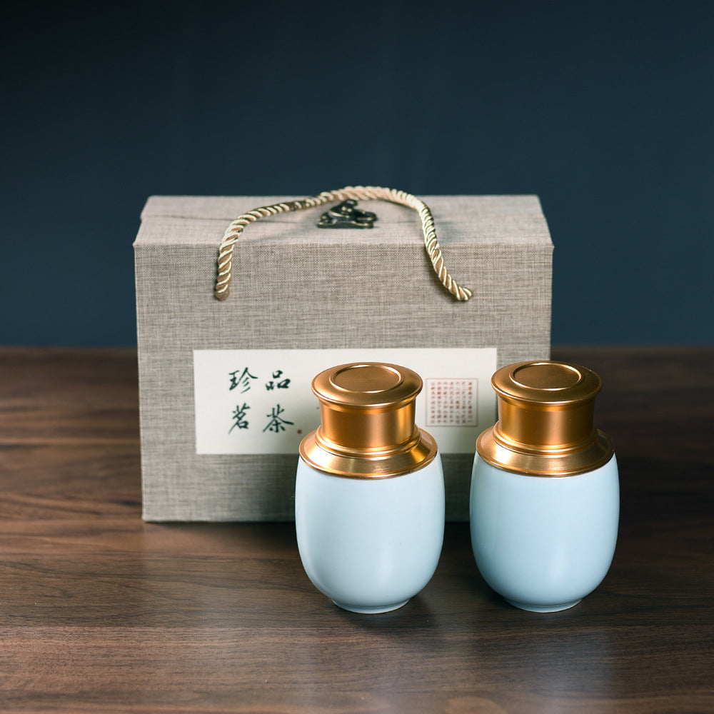 Ceramic Tea Pot Empty Can Black Tea Green