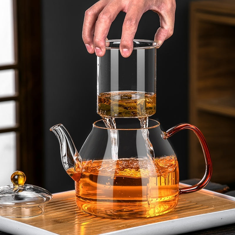 Glass Tea Steaming Pot Household High Temperature Resistant Thickened Steam Tea Kettle Electric Ceramic Stove Tea Cooker